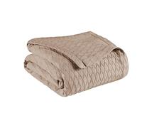 Superior Diamond Weave Blanket, 100% Cotton Cover for Home, Couch, Bed, Soft, Warm Blankets, Boho Aesthetic, Comfy, Cozy, and Cute Covers, Decorative Bedding Essentials, Full/Queen, Khaki