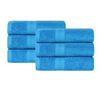 Superior Eco-Friendly Hand Towel Set, Cotton, Aster Blue, 40.6 x 76.2 cm, 6-Piece