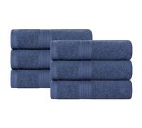Superior Eco-Friendly Hand Towel Set, Cotton, Navy Blue, 40.6 x 76.2 cm, 6-Piece
