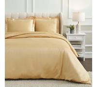 Superior Egyptian Cotton 1200 Thread Count Duvet Cover Set - Luxurious Soft Comforter Cover, Premium Bedding Essentials, Button Closure, Includes 1 Cover & 2 Shams, King/California King, Gold