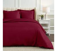 Superior Egyptian Cotton 1200 Thread Count Duvet Cover Set - Luxurious Soft Comforter Cover, Premium Bedding Essentials with Button Closure, Includes 1 Cover & 2 Shams, Full/Queen, Burgundy