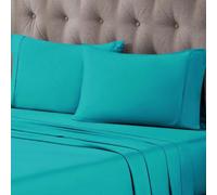 Superior Egyptian Cotton 400 Thread Count Pillowcases, Pillow Cases, Modern, Solid Classic Pillow Case Cover, Ultra-Soft Comfort Basics, Bedding Essentials, Bed Accents, Set of 2, Standard, Teal