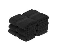 Superior Egyptian Cotton 800 GSM Face Towel Set, Includes 6 Face Towels, Luxury Plush, Thick Absorbent Towels, Quick Dry, Soft Bathroom Essentials, Spa, Guest Bath, Daily Facial Use, Black
