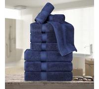 SUPERIOR Egyptian Cotton Pile 9 Piece Towel Set, Includes 3 Bath, 3 Hand, 3 Face Towels/Washcloths, Ultra Soft Luxury Towels, Thick Plush Essentials, Guest Bath, Spa, Hotel Bathroom, Navy Blue