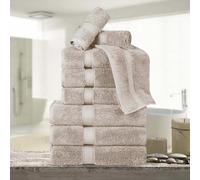 Superior Egyptian Cotton Pile 9 Piece Towel Set, Includes 3 Bath, 3 Hand, 3 Face Towels/Washcloths, Ultra Soft Luxury Towels, Thick Plush Essentials, Guest Bath, Spa, Hotel Bathroom, Stone