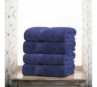 Superior Egyptian Cotton Pile Bath Towel Set of 4, Ultra Soft Luxury Towels, Thick Plush Essentials, Absorbent Heavyweight, Guest Bath, Hotel, Spa, Home Bathroom, Shower Basics, Navy Blue