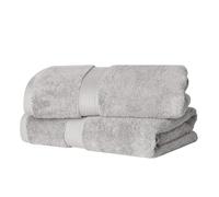 Superior Egyptian Cotton Solid Bath Towel Set, 30 x 55 Inches, Silver, 2 Piece