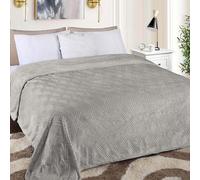 Superior Fleece Diamond Fluffy Blanket, Decorative Blankets for Bedroom, Sofa, Fuzzy, Plush, Soft, Cute Room Decor, Beautiful Cover, Comfort Essentials, Atka Collection, Throw XL Size, Platinum