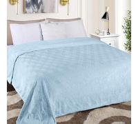 Superior Fleece Diamond Fluffy Blanket, Decorative Blankets for Bedroom, Sofa, Fuzzy, Plush, Soft, Cute Room Decor, Beautiful Cover, Comfort Essentials, Atka Collection, Twin Size, Light Blue