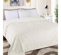 Superior Fleece Diamond Fluffy Blanket, Decorative Blankets for Bedroom, Sofa, Fuzzy, Plush, Soft, Cute Room Decor, Beautiful Cover, Comfort Essentials, Atka Collection, Throw XL Size, Ivory