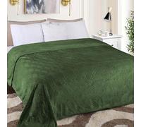 Superior Fleece Diamond Fluffy Blanket, Decorative Blankets for Bedroom, Sofa, Fuzzy, Plush, Soft, Cute Room Decor, Beautiful Cover, Comfort Essentials, Atka Collection, Twin Size, Green