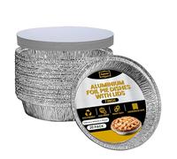Superior Foil Pie Dishes 7 inch Round - Pack of 20 Foil Pie Cases with Lids - Durable Oven Freezer Safe Disposable Round Aluminium Foil Flan Dishes for Baking Storage Takeaway