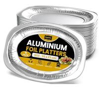 Superior Foil Serving Platters -10 Pack Serving Catering Platter, Oven and Freezer Safe-Aluminium Appetizer Servings Tray, Reusable Serving Platters for Parties, Buffets, BBQs, 35x23cm