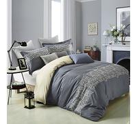 Superior Harrison 300 Thread Count Duvet Cover Set, Cotton, Blue, King