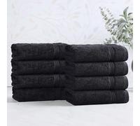 Superior Heritage Egyptian Cotton Hand Towel Set, Heavyweight Towels for Bathroom, Kitchen, Spa, Home Decor Essentials, Highly Absorbent, Plush Hotel Quality, Includes 8 Hand Towels, Black