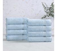 Superior Heritage Egyptian Cotton Hand Towel Set, Heavyweight Towels for Bathroom, Kitchen, Spa, Home Decor Essentials, Highly Absorbent, Plush Hotel Quality, Includes 8 Hand Towels, Light Blue