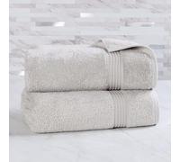 SUPERIOR Heritage Egyptian Cotton Sheet Set, Heavyweight Towels for Guest, Luxury Home Decor, Plush Absorbent Essentials, Oversized Large Body Towel, Includes 2 Sheets, Silver