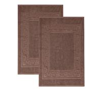 Superior Hotel & Spa Quality Bath Mat Set of 2, Made Long-Staple Combed Cotton, Durable and Washable Bathroom Mat 2-Pack - Mocha, 22" x 35" each