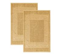 Superior Hotel & Spa Quality Bath Mats - Set of 2 Bath Rugs, 100% Cotton Bathroom Rug Set, Gold, 22" x 35"
