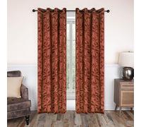 Superior Leaves Blackout Curtains with Grommet Heade, 52" x 84", Antique Copper