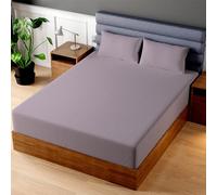 Superior Linen California King Fitted Sheet Only, 100% Cotton Cool and Breathable, Machine Wash and Dry Cal King Fitted Sheet 72x84 (Lavender)