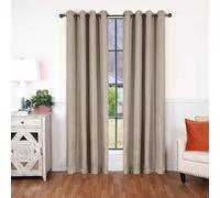 Superior Linen Semi Blackout Curtains, Room Darkening, Bedroom, Drapes, Kitchen, Living Room Window Accents, Sun Blocking, Grommet Header, Classic Design, Set of 2 Panels, 52" x 72", Frosted Almond