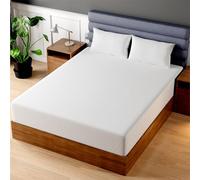 Superior Linen Twin XL Fitted Sheet Cotton, Hypoallergenic and Breathable, Machine Wash and Dry, White Fitted Sheet Twin XL (39x80)