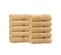 Superior Luxurious Soft Hotel & Spa Quality Washcloth Face Towel Set of 10, Made Long-Staple Combed Cotton - Gold, 13" x 13" each