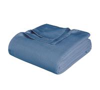 Superior Metro All-Season Cotton Blanket, Woven Blanket for Couch, Bed, Bedding, Farmhouse, Home Essentials, Cute and Cozy Bohemian Blankets, Herringbone Weave, King, Denim Blue