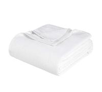 Superior Metro All-Season Cotton Blanket, Woven Blanket for Couch, Bed, Bedding, Farmhouse, Home Essentials, Cute and Cozy Bohemian Blankets, Herringbone Weave, Throw Size, White