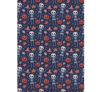 Superior Polycotton Digital Print Halloween Spiders Ghosts Fabric 114cm Wide - Skelly Jack - Per Metre