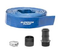Superior Pump 99621 Lay-Flat Discharge Hose Kit, 4-Piece, 1-1/2-Inch by 25-Foot