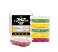 Superior Rectangular Takeaway Containers with Lids Set, 500ml Pack of 20