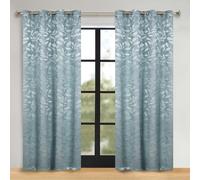 Superior Semi Blackout Curtains - Modern Leaves - 70" x 96" - Grommet Header - Thermal Insulated, Sun Blocking & Room Darkening Drapes for Bedroom, Living Room - Set of 2 Panels - Green Lily