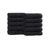 Superior Towel Set, Cotton, Black, Washcloth (10-Pack)