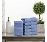 Superior Solid Egyptian Cotton Hand Towel Set, 20 x 30 Inches, Denim Blue, 4 Piece