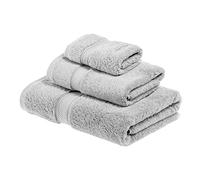 Superior Solid Egyptian Cotton Towel Set, Hand Towel 20” x 30”, Bath Towel 30” x 55”, Washcloth 13” x 13”, Silver, 3-Pieces