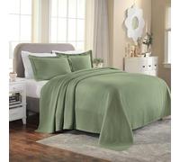 Superior Solitaire Cotton Bedspread Quilt Set, All Season, Twin, Sage