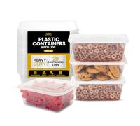 Superior Takeaway Containers with Lids - 20 Pack Durable 750ml Crack-Resistant Rectangular Food Containers with Lids -Microwave Safe Leak-Proof Takeaway Containers - Meal Prep & Food Storage