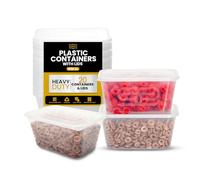 Superior Takeaway Containers with Lids - 20 Pcs Durable 1000ml Crack-Resistant Rectangular Food Containers with Lids -Microwave Safe Leak-Proof Takeaway Containers-Perfect for Meal Prep & Food Storage
