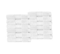 Superior Turkish Cotton 12-Piece Face Towel Set, Small Absorbent Towels for Quick Drying, Washcloths for Guest Bath, Master Bathroom, Gym, Spa, Airbnb, Apartment, Kids, Home Accessories, White