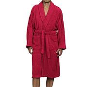 Superior Unisex Egyptian Terry Cotton Large Bath Robe, Burgundy, Long-Staple Combed