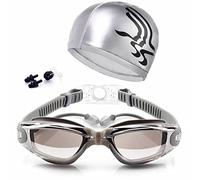 superior ZRL Swimming Goggles Swimming Cap Set 5 in 1 Swimming Goggles + Swim Cap + Nose Clip + Ear Plugs + Case, HD Anti-Fog 100% UV Protection for Adult Men Women Youth