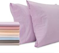 Superity Linen Pillow Cases Standard Size - Open Enclosure - 2 Pack - 100% Soft and Comfortable Premium Cotton - Lavender