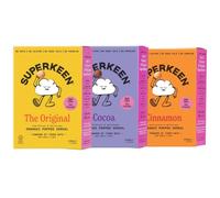 SUPERKEEN - Variety Pack: Original, Cinnamon, Cocoa Crisp (3x240g) | Gluten-Free Cereal with Tiger Nuts | Natural, Nut Free, Organic, High Fibre, Vegan | Anti Inflammatory Superfood for Gut Health