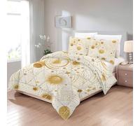 Superking Duvets Sets - Boho Coverless Duvet Super King Size - Starry Sky Quilt - All Seasons Duvets with Geometric Pattern - Reversible Comforter with 2 Pillowcases - 260x220 cm, U-539