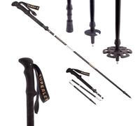SUPERLETIC Nordic FX Walking Sticks w/Hand Straps; Trekking Balance Poles, Carbon Fiber, Hiking-Camping; Strong Click System, Ergonomic Poles w/Cork Grip Handles for Men-Women