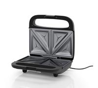 SUPERLEX 2 Slice Sandwich Maker 750W Electric Toastie Machine with Non Stick Deep Plates Cool Touch Handle Indicator Lights Compact Panini Press Grill for Toasted Sandwiches Black