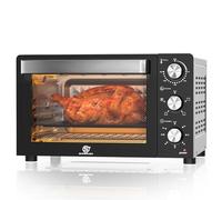 SUPERLEX 20L Mini Oven 1200W - Countertop Toaster & Grill with Adjustable Thermostat, 4 Heating Modes, 60-Min Timer, Baking Tray, Grill Rack & Crumb Tray for Baking, Roasting & Grilling