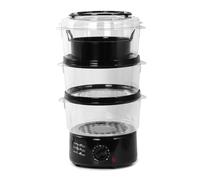SUPERLEX 3 Tier Food Steamer Electric 7.5L Steam Cooker with 3 Steam Baskets and Rice Bowl Compact Healthy Steamer Cooking for Vegetables Meat Fish and Eggs 60 Min Timer Energy Saving 550W